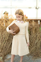 Nou Nelle Peach Knit Sweater and Skirt Set