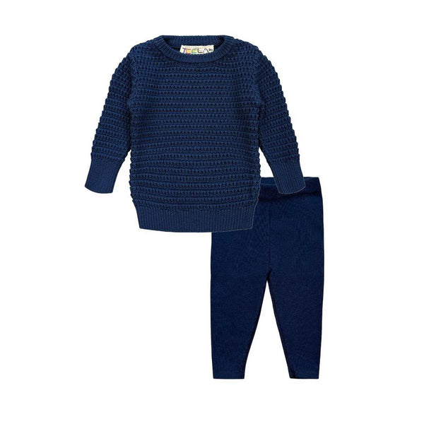 Teela Weave Sweater Set Off Navy