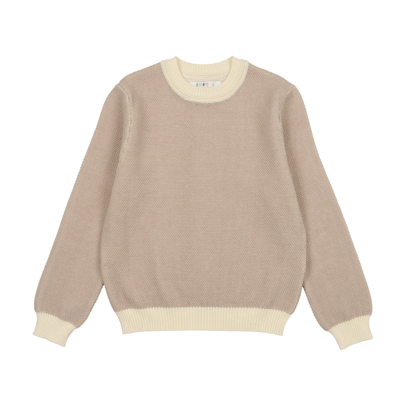 Coco Blanc Oatmeal Honey Comb Crew Sweater