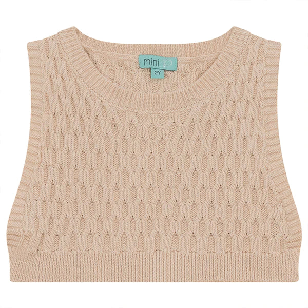 Pompomme Textured Knit Vest