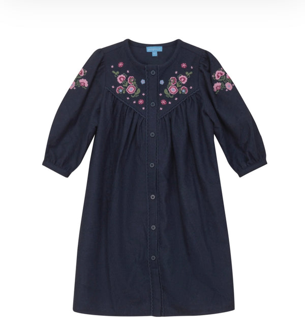 Pompomme Emroidered Yoke Dress
