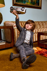 Le Bourdon Plaid Print Blazer
