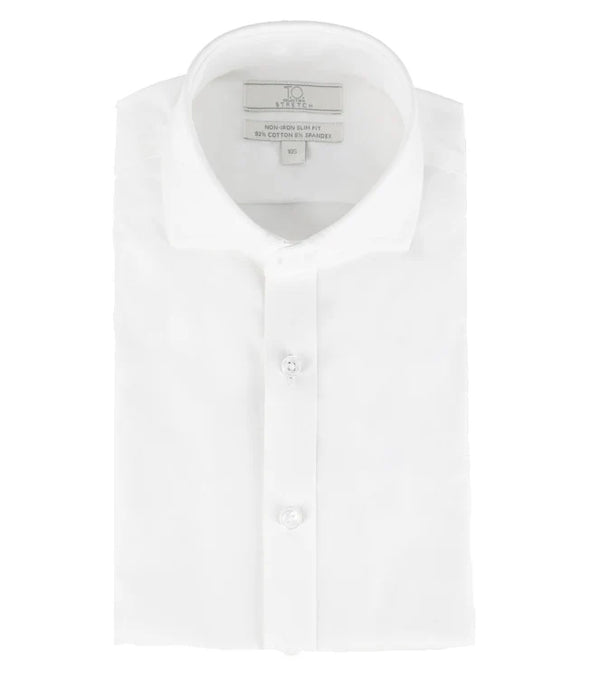 T.O. Stretch Label White Shirt- SHORT SLEEVE
