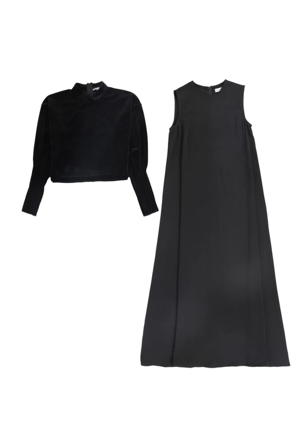 BACE Velour Crop Top and Maxi Dress