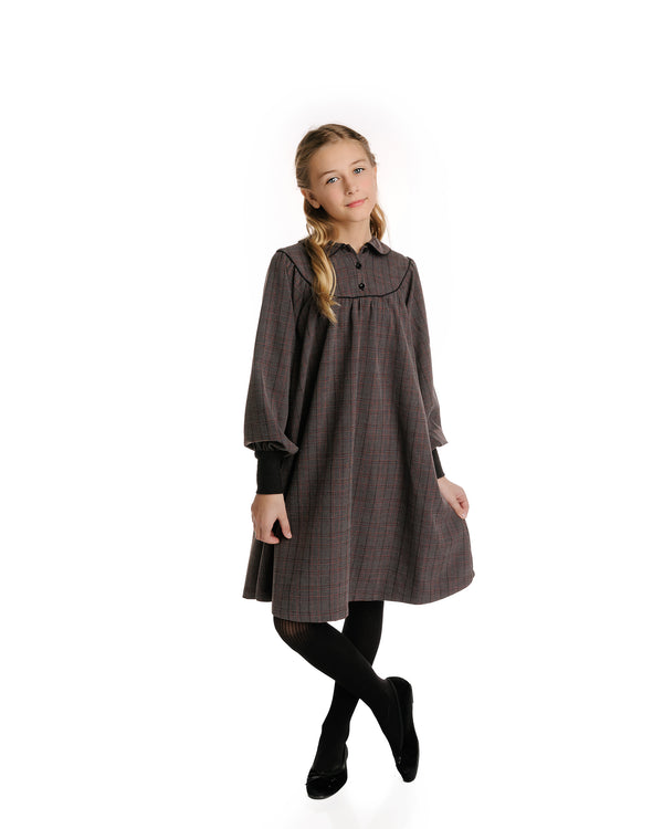 Velvette Label Plaid Collar Dress