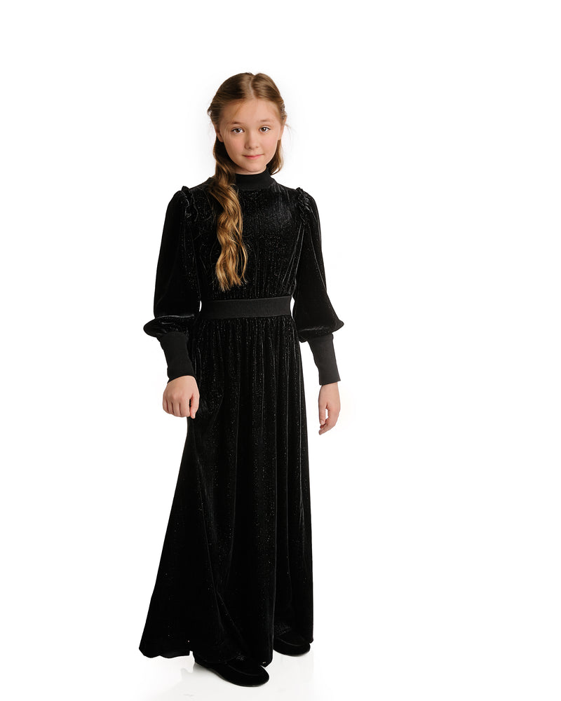 Velvette Label Shimmer Waisted Maxi Dress