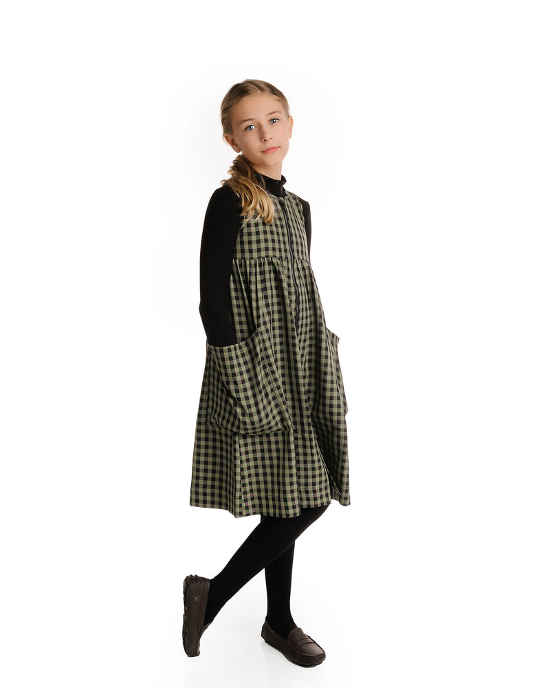 Velvette Label Checked Zipper Jumper