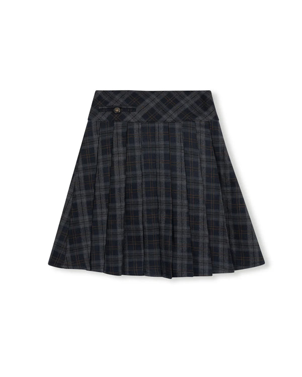 One Child Archie Plaid Pleated Skirt