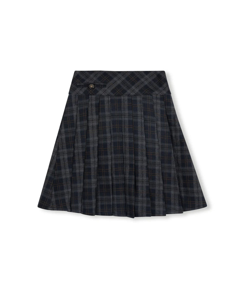 One Child Archie Plaid Pleated Skirt