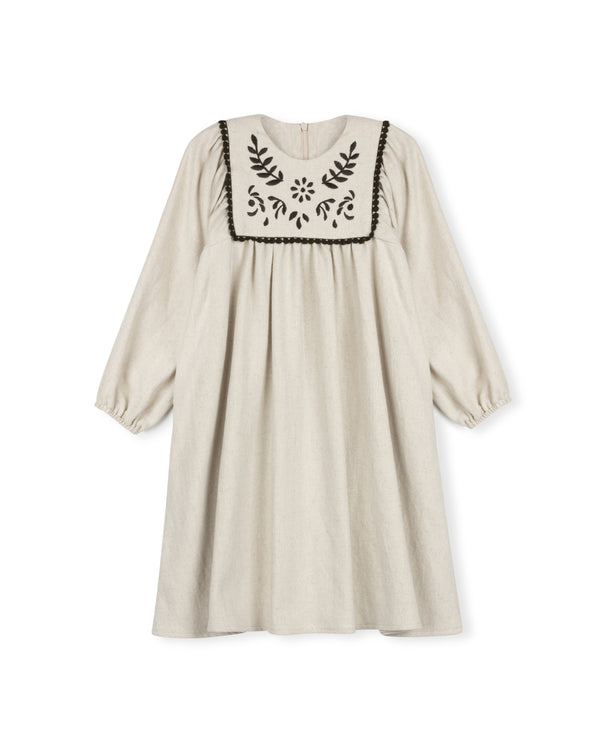 Papillon Embroidered Floral Bib Dress