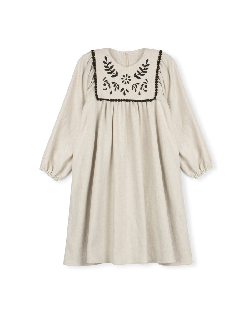 Papillon Embroidered Floral Bib Dress