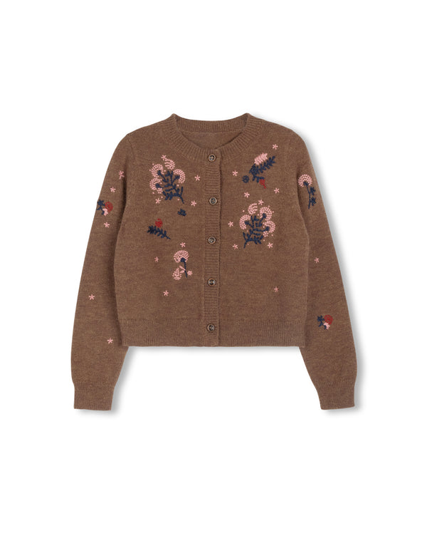 One Child Harry Embroidered Beaded Knit Cardigan