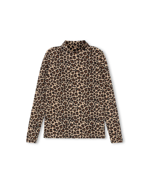 Vibe Leopard Print Mockneck
