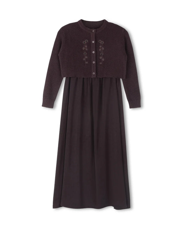 Lilou Maxi Robe with Embroidered Cardigan