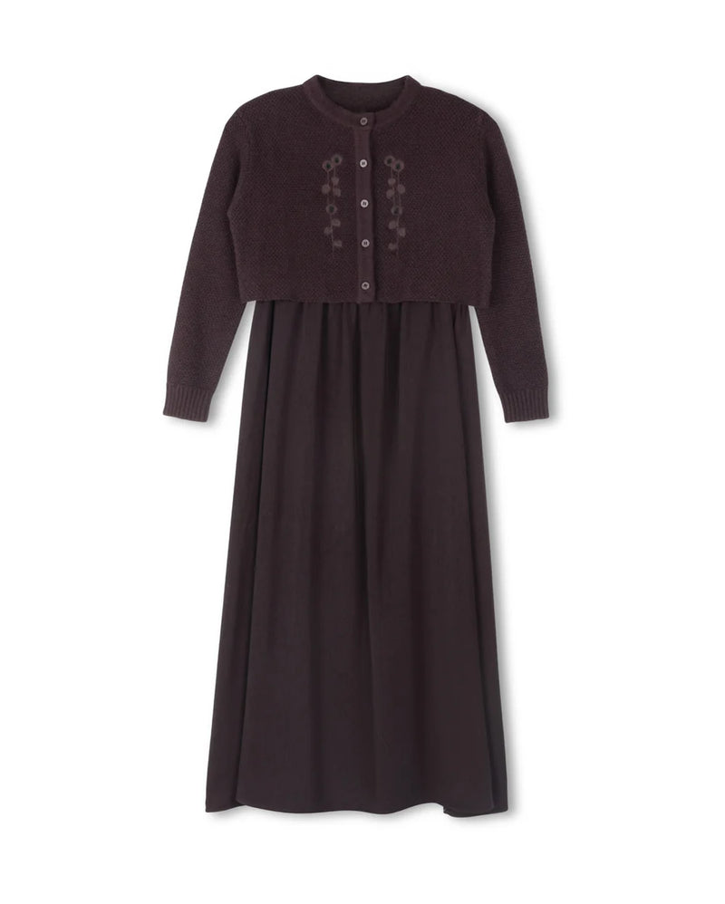 Lilou Maxi Robe with Embroidered Cardigan