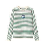 Coco Blanc Striped Tee - Green Stripe