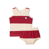 Coco Blanc Striped Bloomer Set - Red Stripe