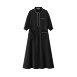 Coco Blanc Silk Shirt Dress Maxi