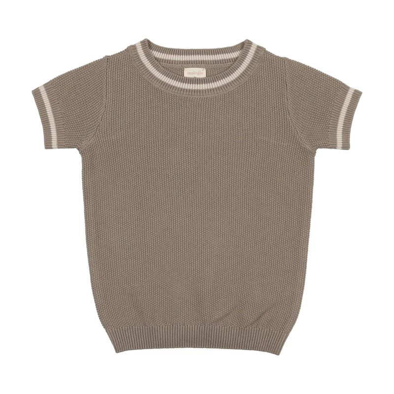 Analogie Ivy/Oat Crewneck Sweater Short Sleeve