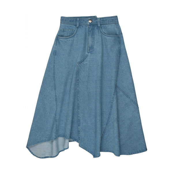 Coco Blanc Denim Maxi Skirt Blue