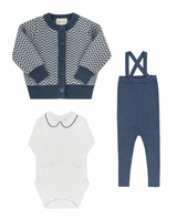 Looms Herringbone Collection Overalls Set - Blue