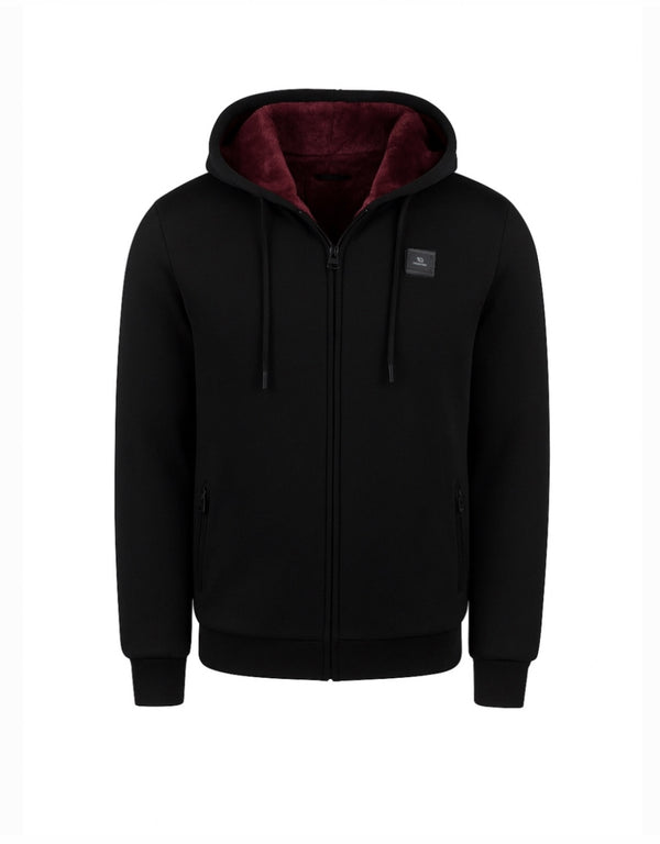 T.O. Fully Lined Fur Hoodie - Burgundy
