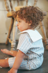 Le Bourdon Double Stripe Sailor Collar Blouse and Shorts Set