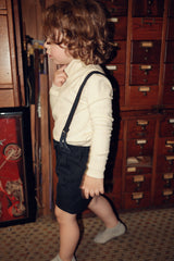 Bace Leather Detail Suspender Shorts
