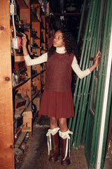 Bace Boucle Wool Vest and Pleated Skirt Set