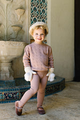 Analogie Girls Knit Set - Dried Rose