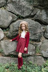 Analogie Fine Knit Cardigan - Deep Red