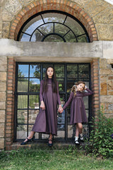 Lil Legs Embroidered Maxi Mockneck Set  - Vintage Purple