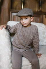 Analogie Chunky V Neck Sweater - Misty Oat Heath