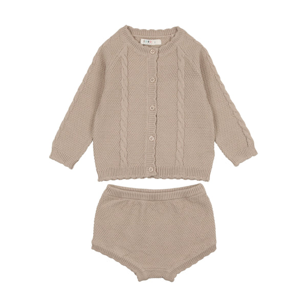 Coco Blanc Cable Knit Bloomer Set
