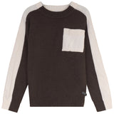 Blumint Two Tone Pocket Detail Mock Neck - Brown