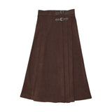 Elle Rae Corduroy Midi Skirt - Brown