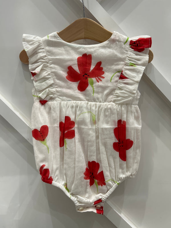 Little Paisley People Red Poppy Romper