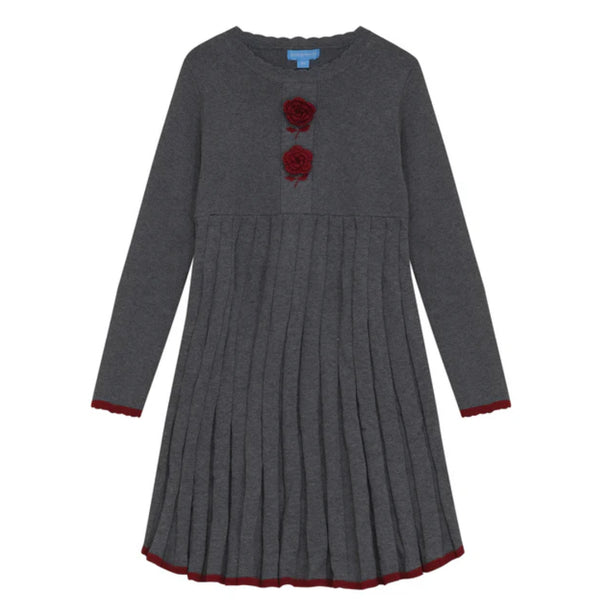 Pompomme Crochet Flower Knit Dress