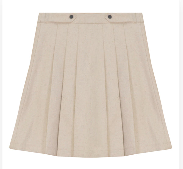 Pompomme Pleated Skirt - Cream