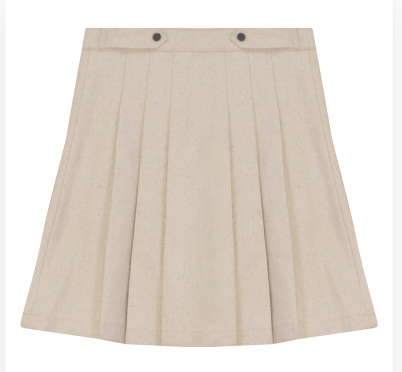 Pompomme Pleated Skirt - Cream