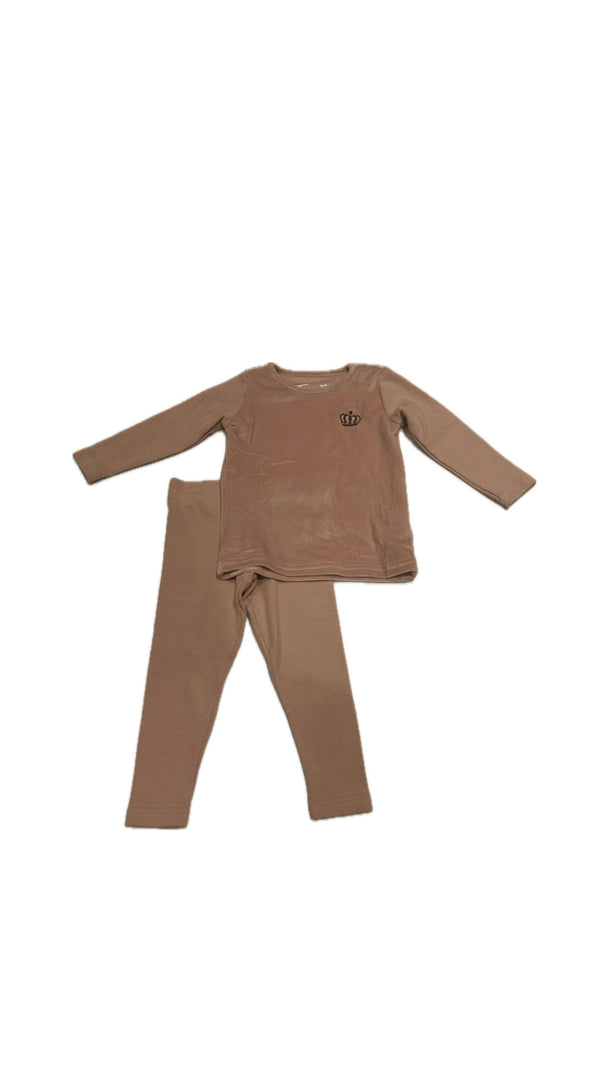 Tomi Crown Embroidered Pajamas Pink