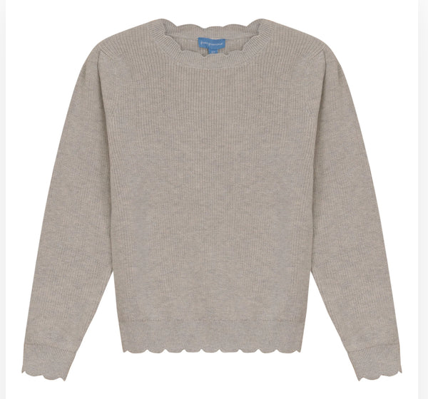 Pompomme Scallop Edge Knit Top