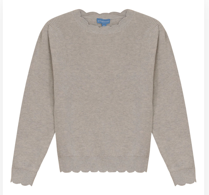Pompomme Scallop Edge Knit Top