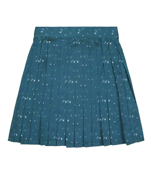 Teela Blue Floral Short Pleated Skirt