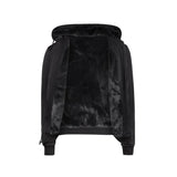 T.O. Fully Lined Fur Hoodie - Black