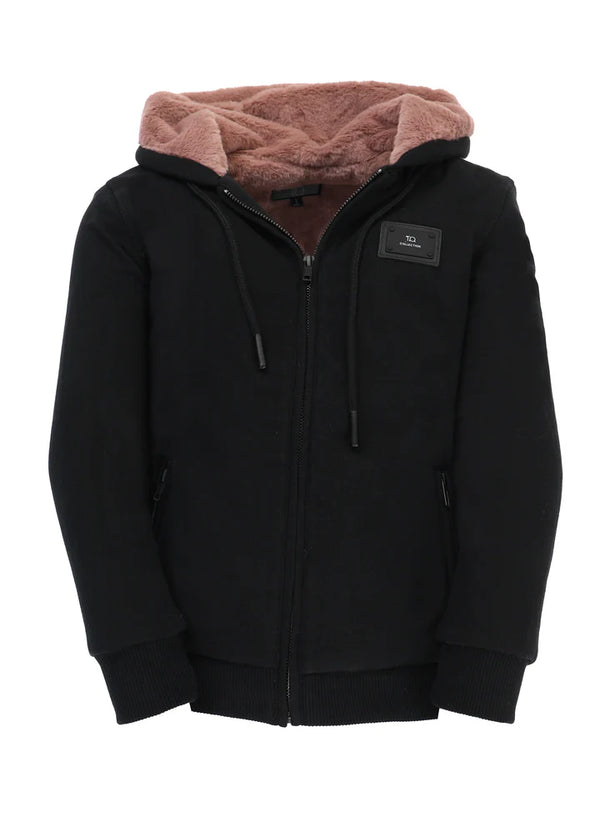 T.O. Fully Lined Fur Hoodie - Mauve