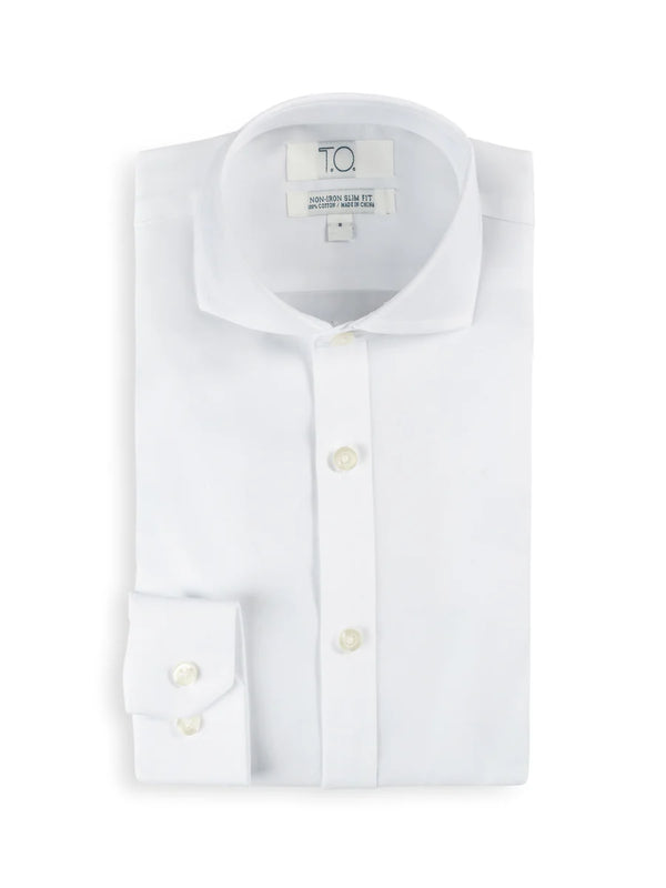 T.O. Blue Label White Shirt  - SHORT SLEEVE