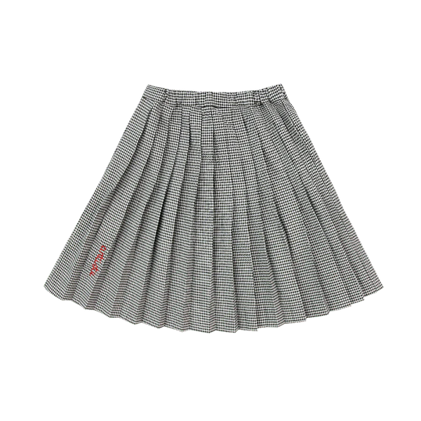 Coco Blanc Gingham Pleated Skirt