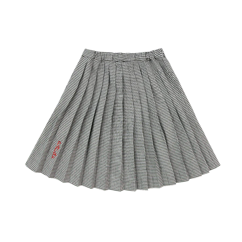 Coco Blanc Gingham Pleated Skirt