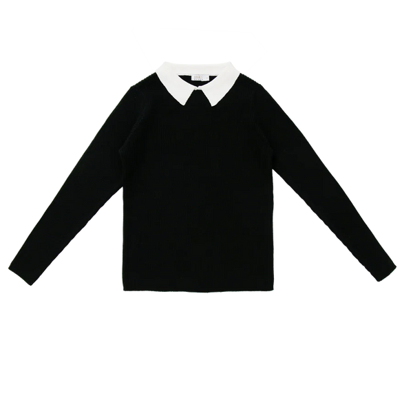 Coco Blanc Girls Collared Sweater